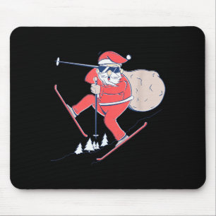 Tapis De Souris Ski Ski alpin Neige Père Noël Noël X-mas Cadeau