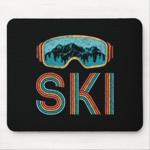 Tapis De Souris Ski Vintage 80s 90s Hiver Ski Hommes