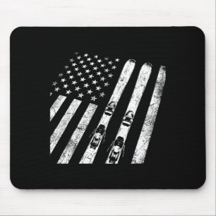 Tapis De Souris ski vintage américain ski hiver montagne usa