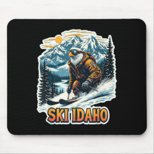 Tapis De Souris Ski vintage Eagle Design, Ski Idaho