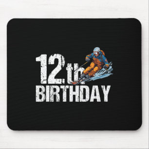 Tapis De Souris Skieur 12e anniversaire Ski garçon fille 12e anniv