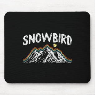 Tapis De Souris Skieur de randonnée rétro de ski Snowbird Sports d