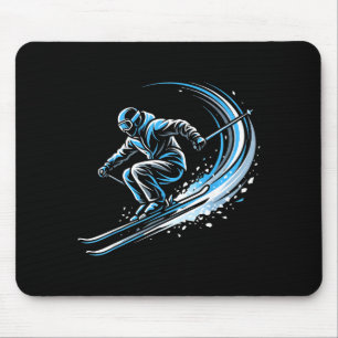 Tapis De Souris skieur de ski acrobatique action sports d'hiver ar