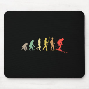 Tapis De Souris Skieur Ski Rétro Skiant en Descente Sport d'Hiver