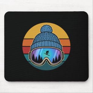 Tapis De Souris Skieur Ski Sports d'hiver Pentes Montagnes Ski