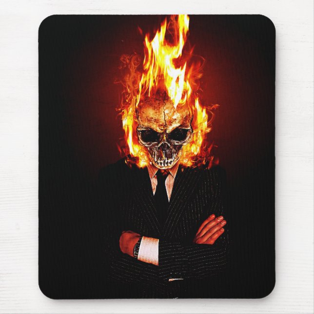Tapis De Souris Skull on fire (Devant)