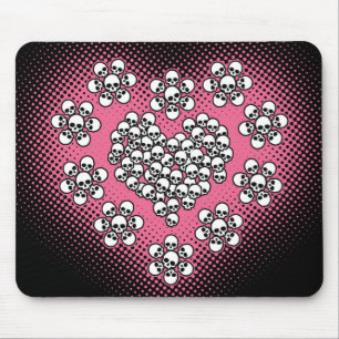 Tapis De Souris Skulls Heart and Flower