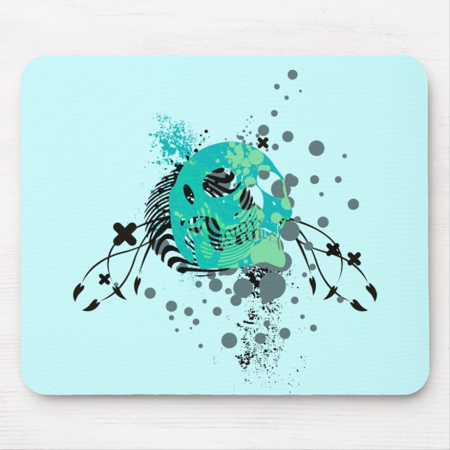 Tapis De Souris skullz, avec des bulles. (Devant)