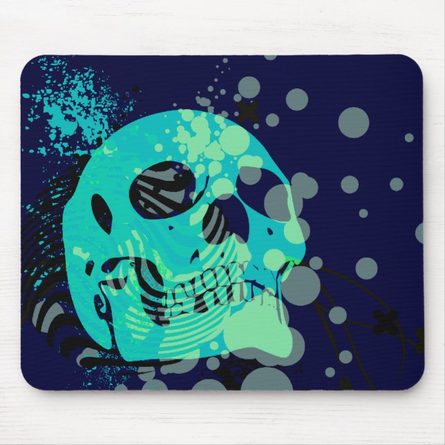 Tapis De Souris skullz. vers le haut de avec des bulles (Devant)