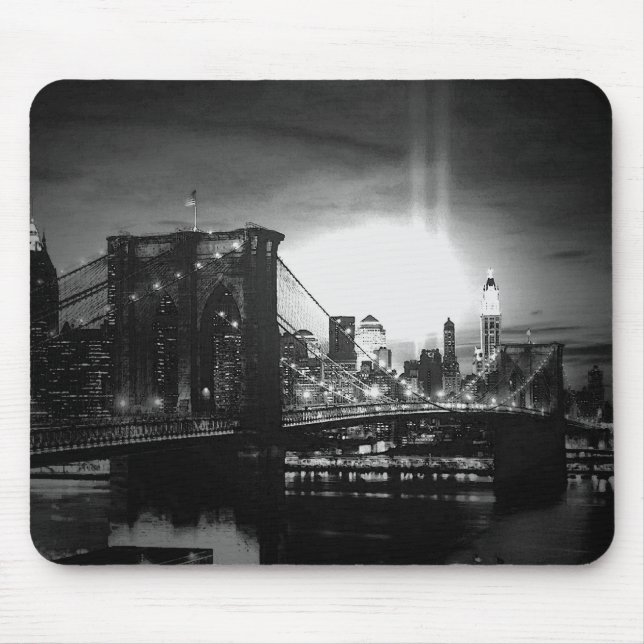 Tapis De Souris Skyline New York noir et blanc (Devant)
