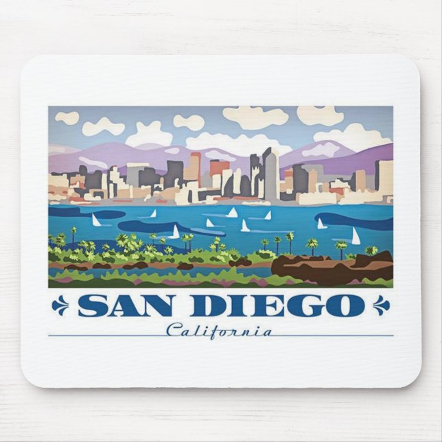 Tapis De Souris Skyline San Diego (Devant)