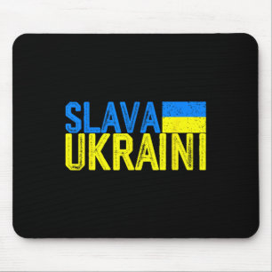 Tapis De Souris Slava Ukraini Couleurs du drapeau ukrainien en dét