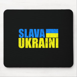 Tapis De Souris Slava Ukraini Couleurs du drapeau ukrainien en dét