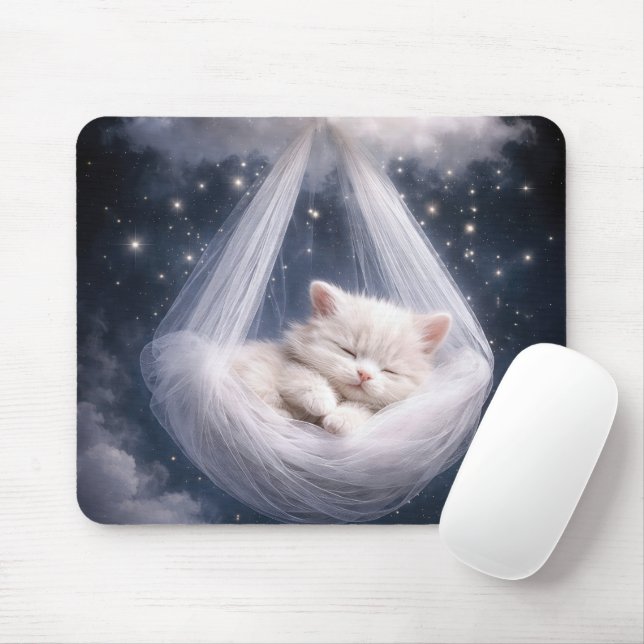 Tapis De Souris Sleeping Kitten in a Tulle Hammock (Avec souris)