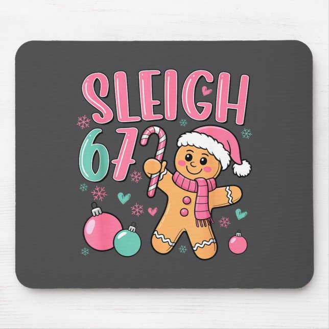 Tapis De Souris Sleigh 67 Gingerbread Christmas Six Seven Meme Vir (Devant)