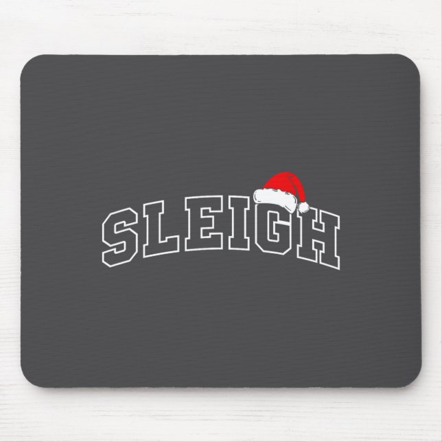 Tapis De Souris Sleigh Christmas Varsity Minimal Text Santa Hat Fa (Devant)