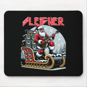 Tapis De Souris Sleigher Hail Père Noël Lourd Metal Christmas Rock