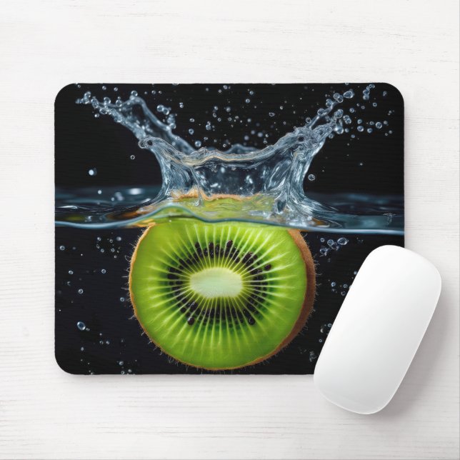 Tapis De Souris Slice Kiwi S'Écoulant Dans L'Eau (Avec souris)