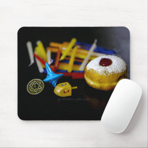 Tapis De Souris SlipperyJoe Hanukkah nature morte symbolique fête 