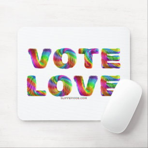 Tapis De Souris SlipperyJoe vote amour égalité fourrure arc-en-cie