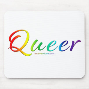 Tapis De Souris SlipperyJoe's queer orgueil couleurs mot symbole f