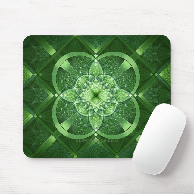Tapis De Souris SlipperyJoe's Saint Patrick's Day glowing four feu (Avec souris)