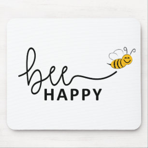 Tapis De Souris Slogan bee happy, maak je geen zorgen. Wees blij.