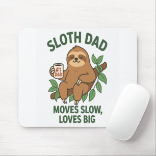 Tapis De Souris Sloth Papa - Déplace Lente, Aime Grand