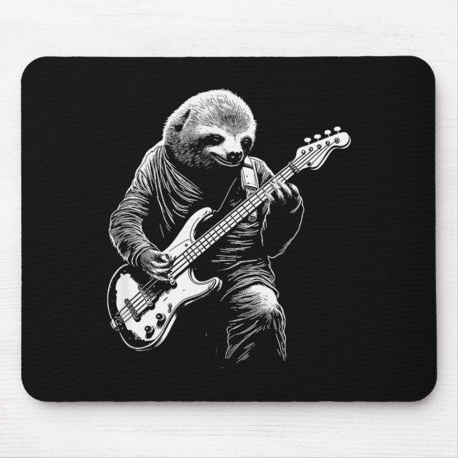 Tapis De Souris Sloth Playing B Guitar Funny B Player Bist Sloth  (Devant)