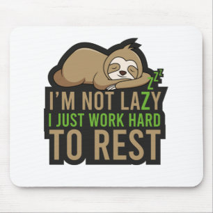 Tapis De Souris Sloth Sleep Repos Animal Relax Lazy migny Nap