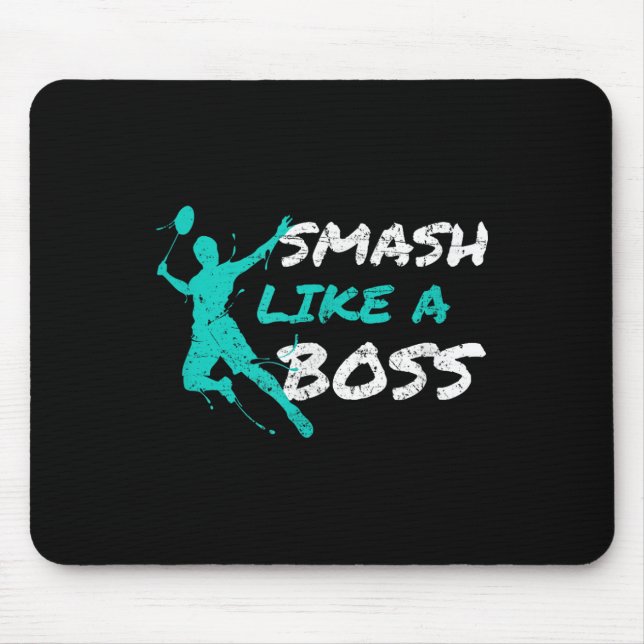 Tapis De Souris Smash Comme Un Boss Badminton Speedminton Crossmin (Devant)