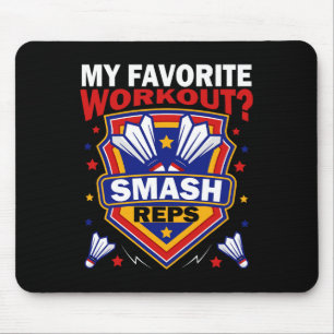 Tapis De Souris Smash Reps Badminton Jour Raquettes Navettes Qu