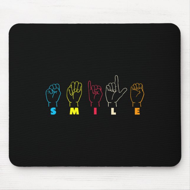 Tapis De Souris Smile ASL Alphabet American Sing Language ASL Teac (Devant)