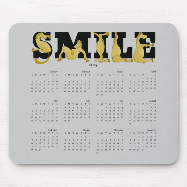 Tapis De Souris SMILE calendrier poney flexible 2014 (Devant)