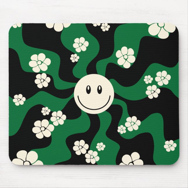 Tapis De Souris Smile - Vert, Crème et Noir (Devant)