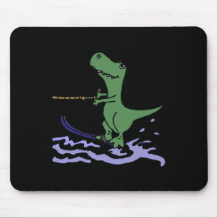 Tapis De Souris Smileteessports Drôle T-rex Dinosaure Ski Nautique