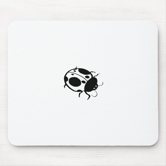 Tapis De Souris Smiling Ladybug noir et blanc Mini - (Devant)