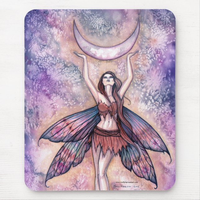 Tapis de souris Smiling Moon Fairy de Molly Harris (Devant)