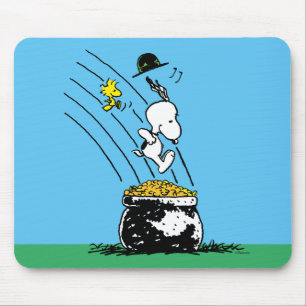 Tapis De Souris Snoopy Jumping dans le pot d'or
