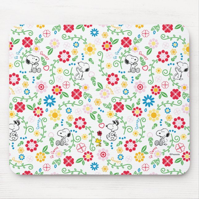 Tapis De Souris Snoopy So Sweet Flower Motif (Devant)