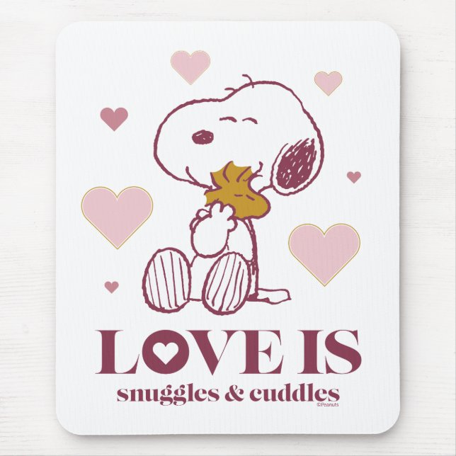 Tapis De Souris Snoopy & Woodstock - L'amour c'est des lunettes et (Devant)