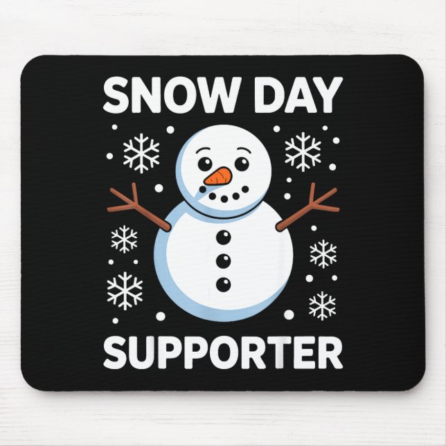 Tapis De Souris Snow Day Suprter Snow Snowflake Snowman Winter Tea (Devant)