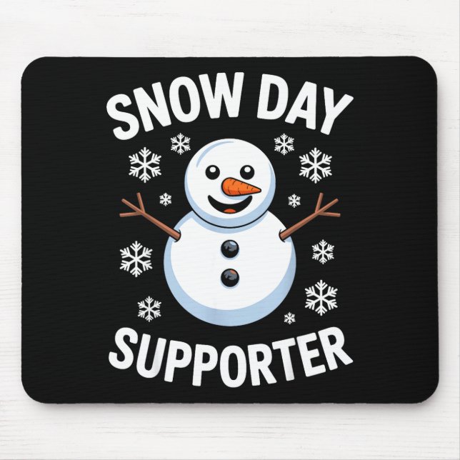 Tapis De Souris Snow Day Suprter Snow Snowflake Snowman Winter Tea (Devant)