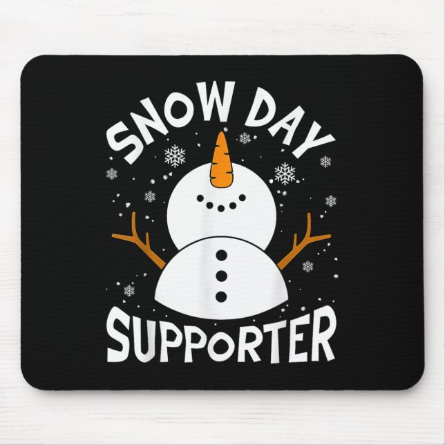 Tapis De Souris Snow Day Suprter Snowflake Funny Teacher Christmas (Devant)
