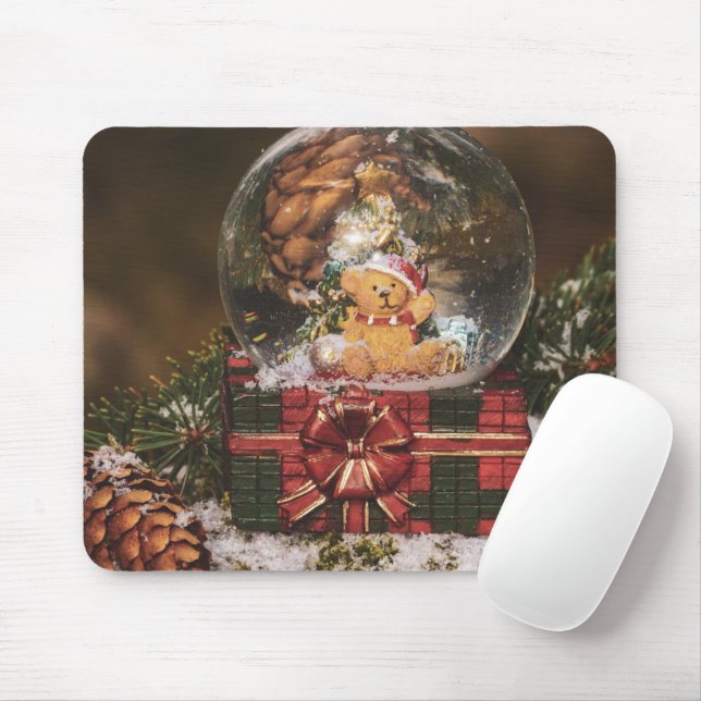 Tapis De Souris Snow globe with cute Bear (Avec souris)