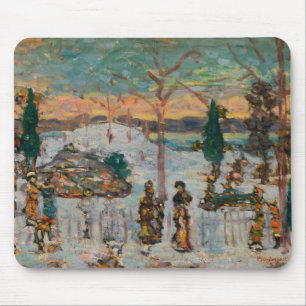 Tapis De Souris Snow in April by Maurice Prendergast, Vintage Art