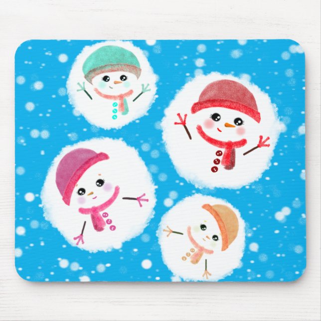 Tapis De Souris Snowball et Snowman Blue (Devant)
