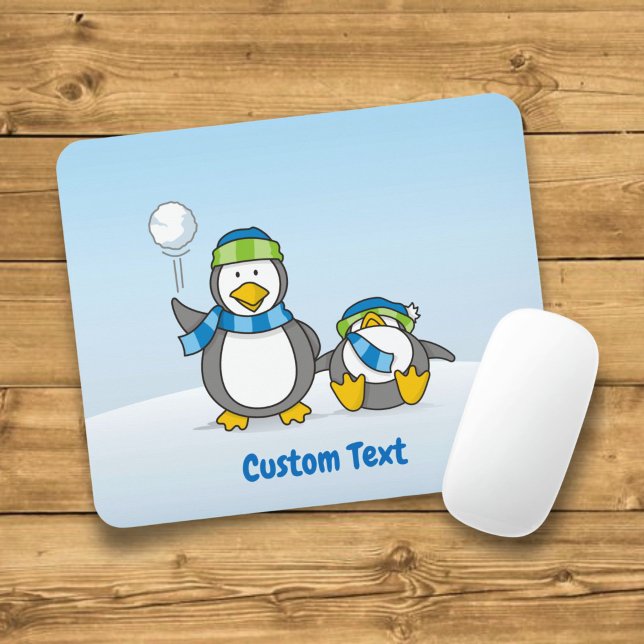 Tapis De Souris Snowballing pingouins pavé souris (Créateur téléchargé)