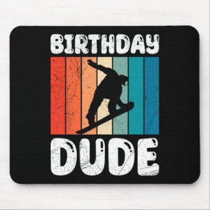 Tapis De Souris Snowboard Anniversaire Dude Funny Snowboarder Boy