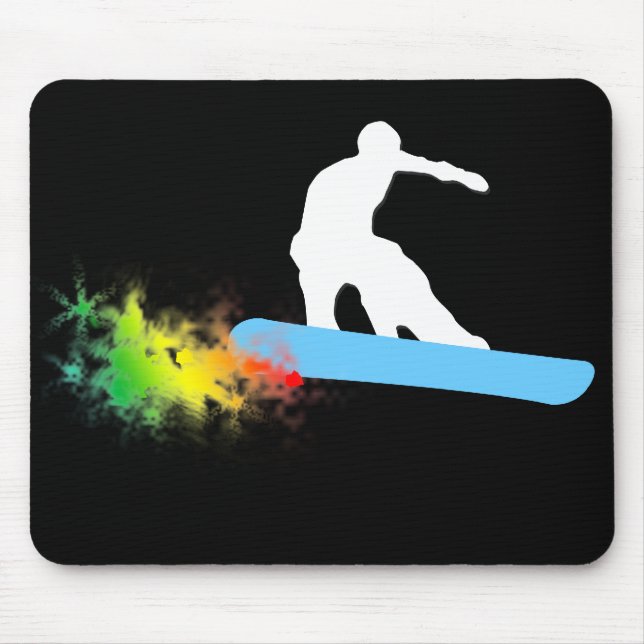 Tapis De Souris snowboard. arc-en-ciel. (Devant)